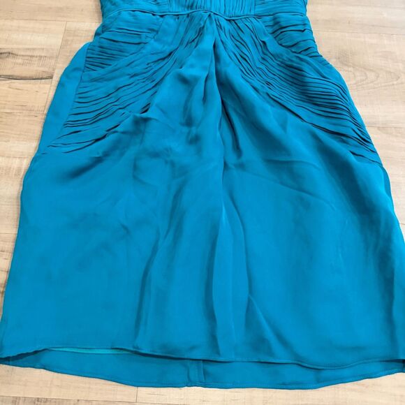 Shoshanna‎ Women's Nahla Dress Size 0 Turquoise Blue Silk Strapless Cocktail NEW - Picture 3 of 10